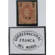 ARGENTINA 1865 GJ 20 RIVADAVIA ESTAMPILLA DE 3ra TIRADA CON MATASELLO FRANCA DEL MORRO U$ 20 + 300 %